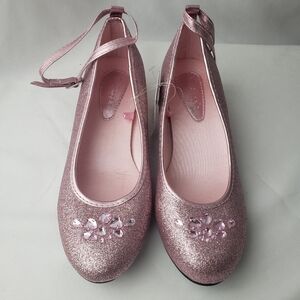 Pink heels glitter special occasion shoes
